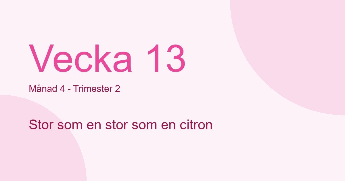 Bebisens utveckling vecka 13 - storlek som stor som en citron
