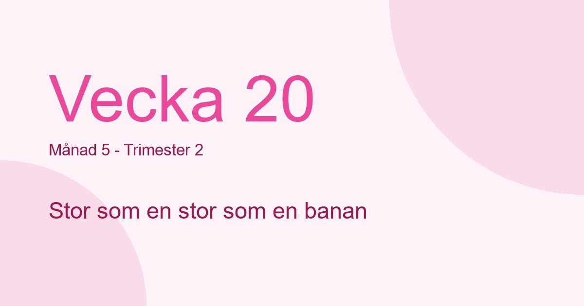 Bebisens utveckling vecka 20 - storlek som stor som en banan