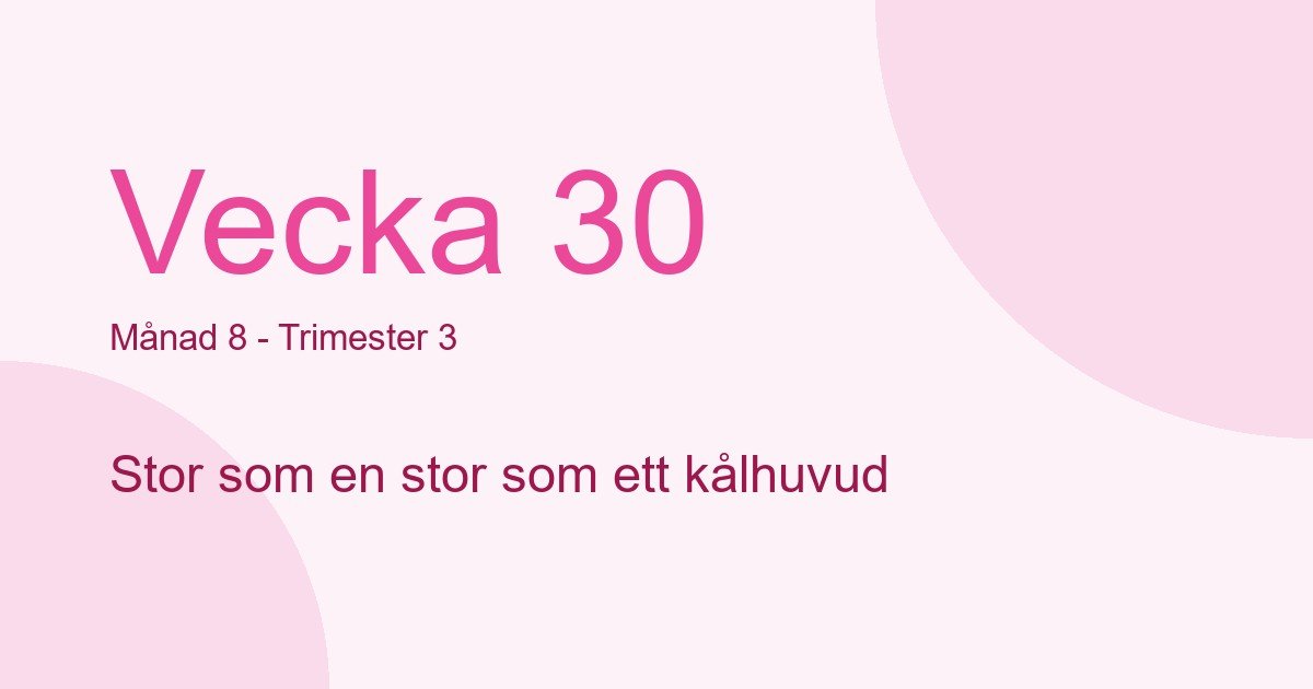 Bebisens utveckling vecka 30 - storlek som stor som ett kålhuvud