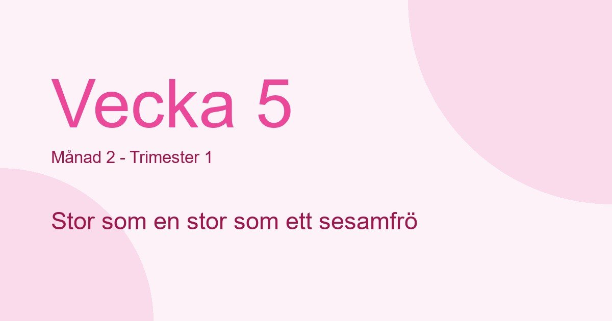 Bebisens utveckling vecka 5 - storlek som stor som ett sesamfrö