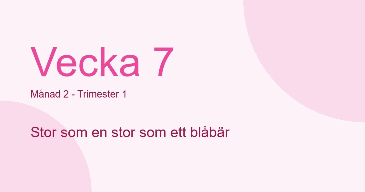 Bebisens utveckling vecka 7 - storlek som stor som ett blåbär